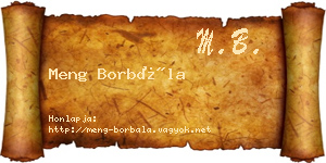 Meng Borbála névjegykártya